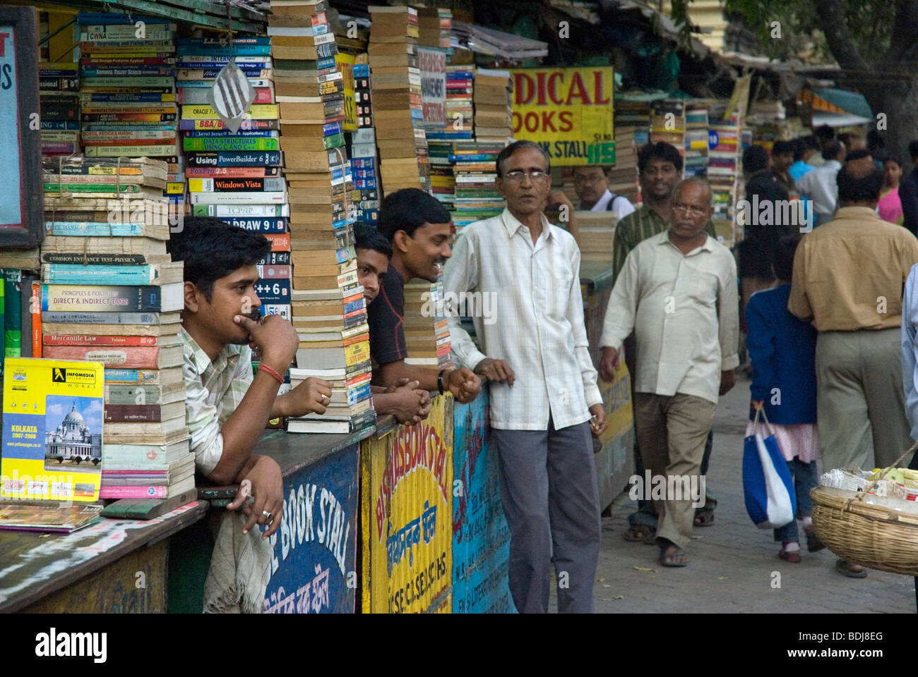 Book Market at College Street, Kolkata, West Bengala, India Stock Photo