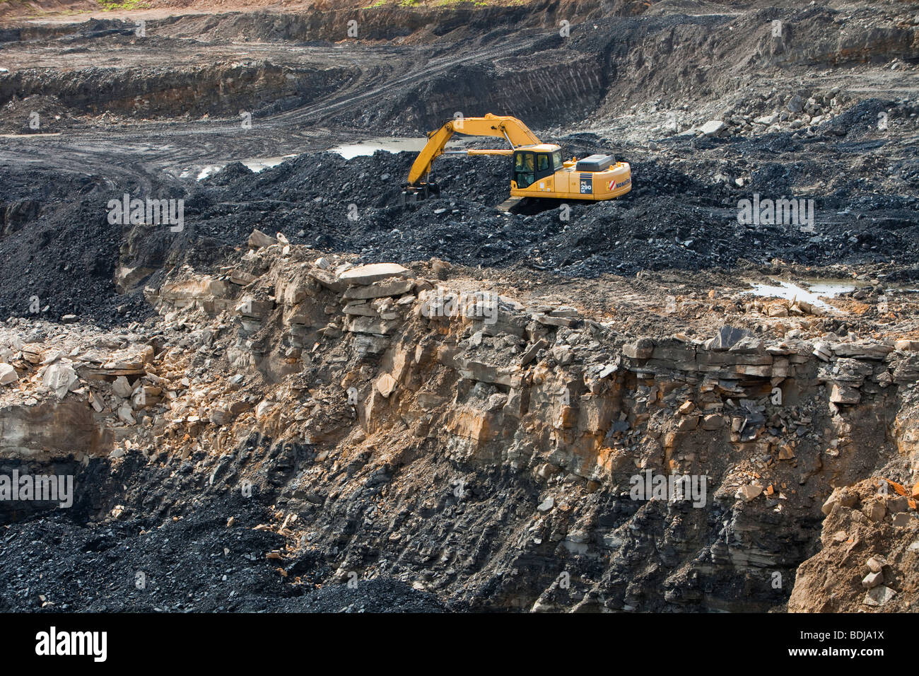 The Glentaggart open cast coal mine in Lanarkshire, Scotland, UK. Stock Photo