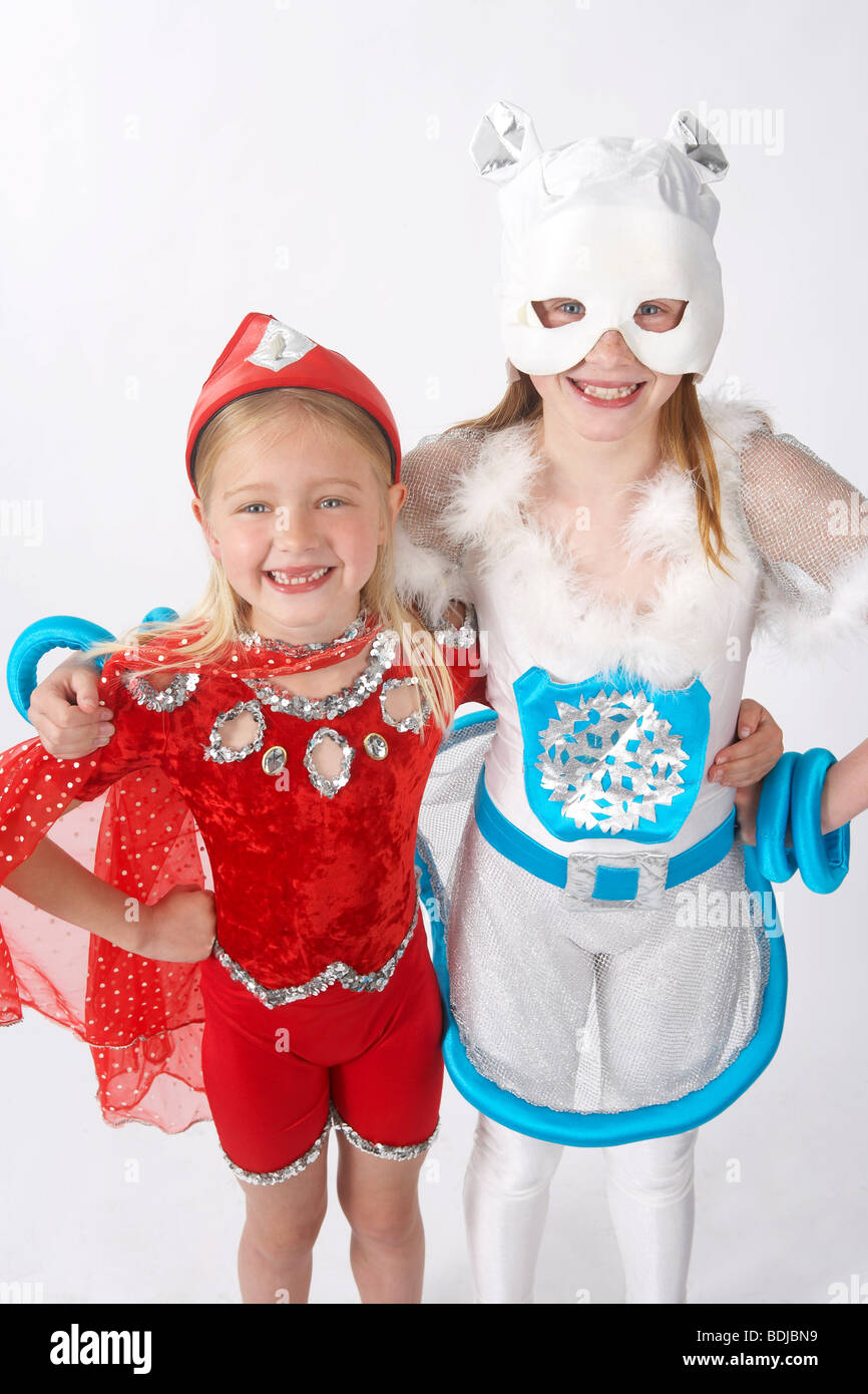 Girls Dressed in Costumes Stock Photo - Alamy