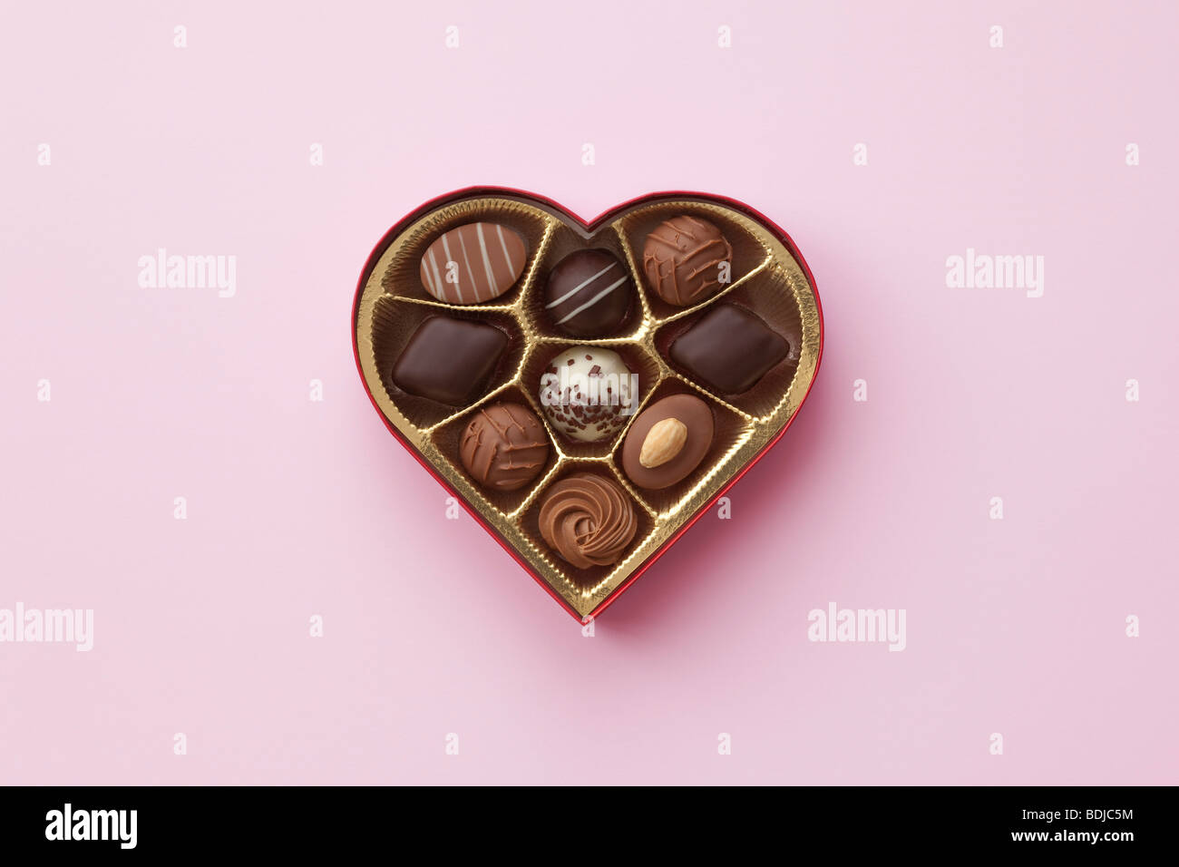 Still Life of HeartShaped Box of Chocolates Stock Photo Alamy