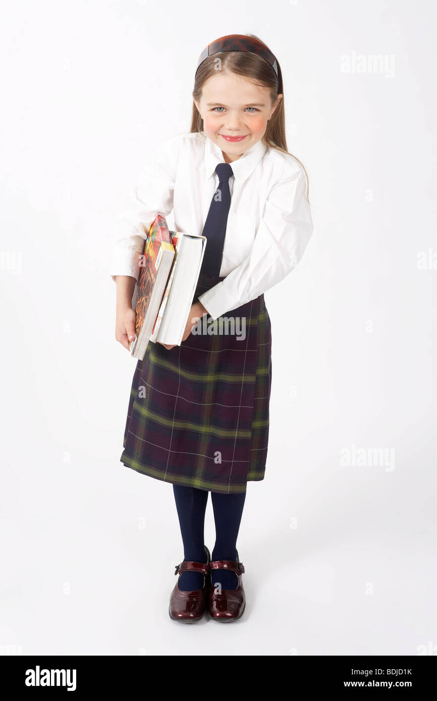 Girl in School Uniform Stock Photo Alamy