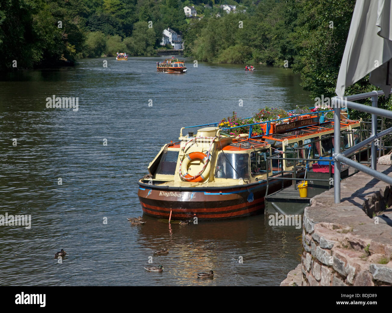 Pleasure Boats on the River Wye at Symonds Yat West, Herefordshire