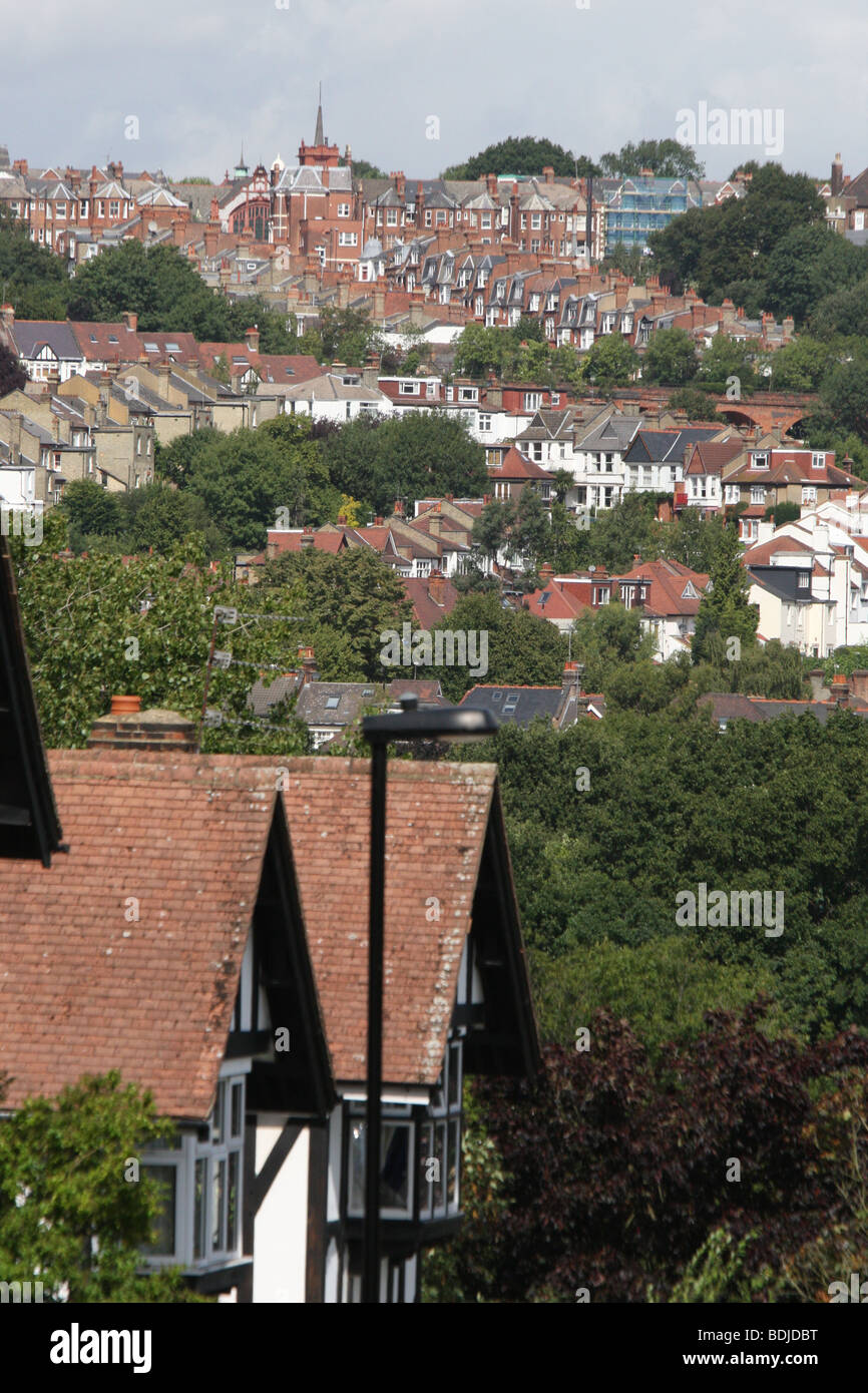 Houses in Crouch End with a view of Muswell Hill and hundreds of