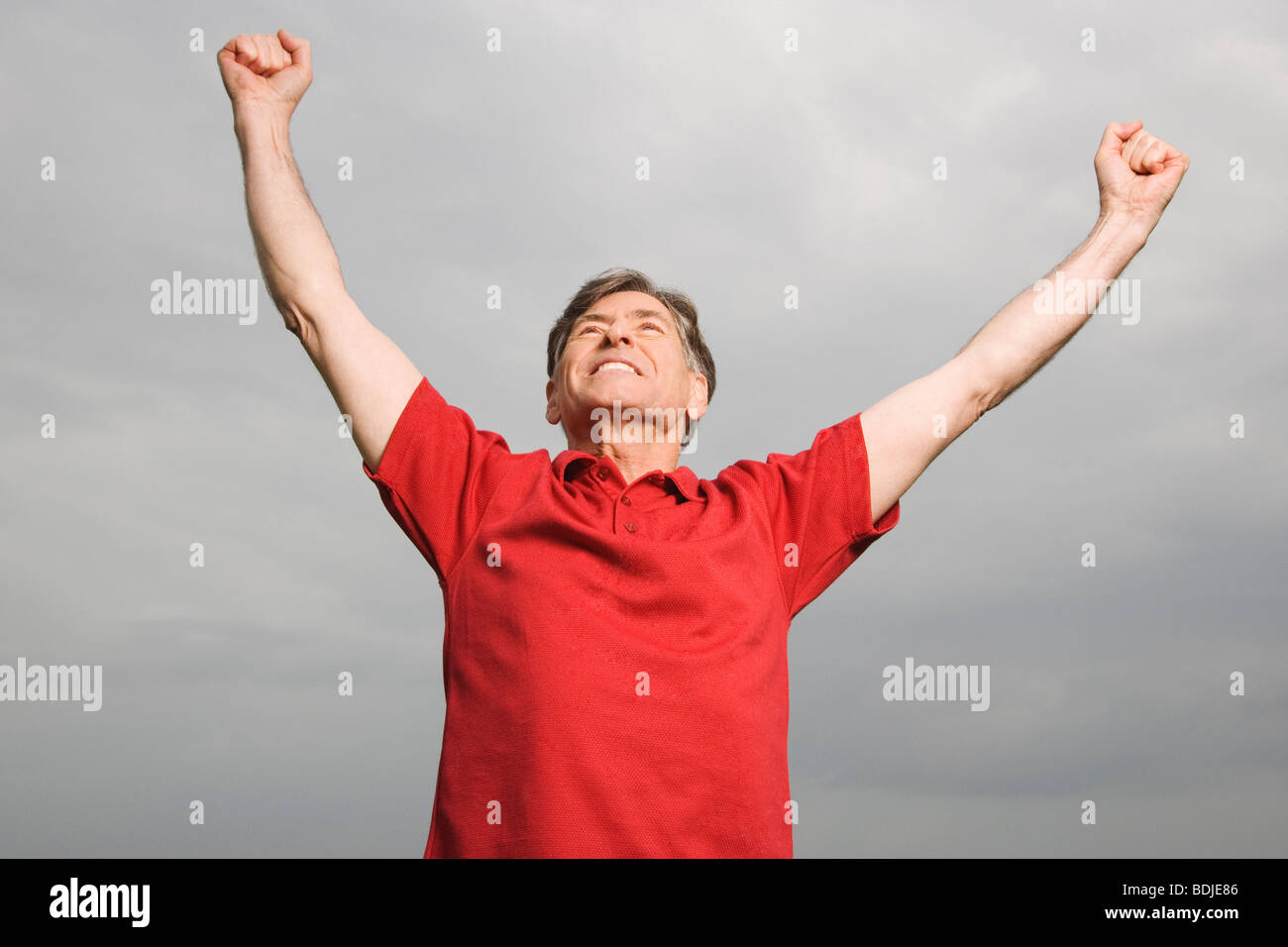 Cheering man outdoors hi-res stock photography and images - Alamy