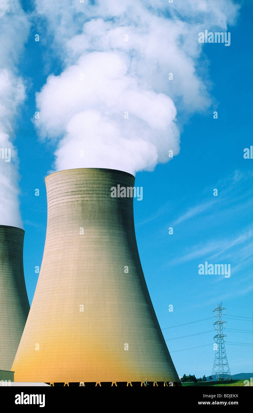 Brown Coal Power Station, Cooling Towers Stock Photo