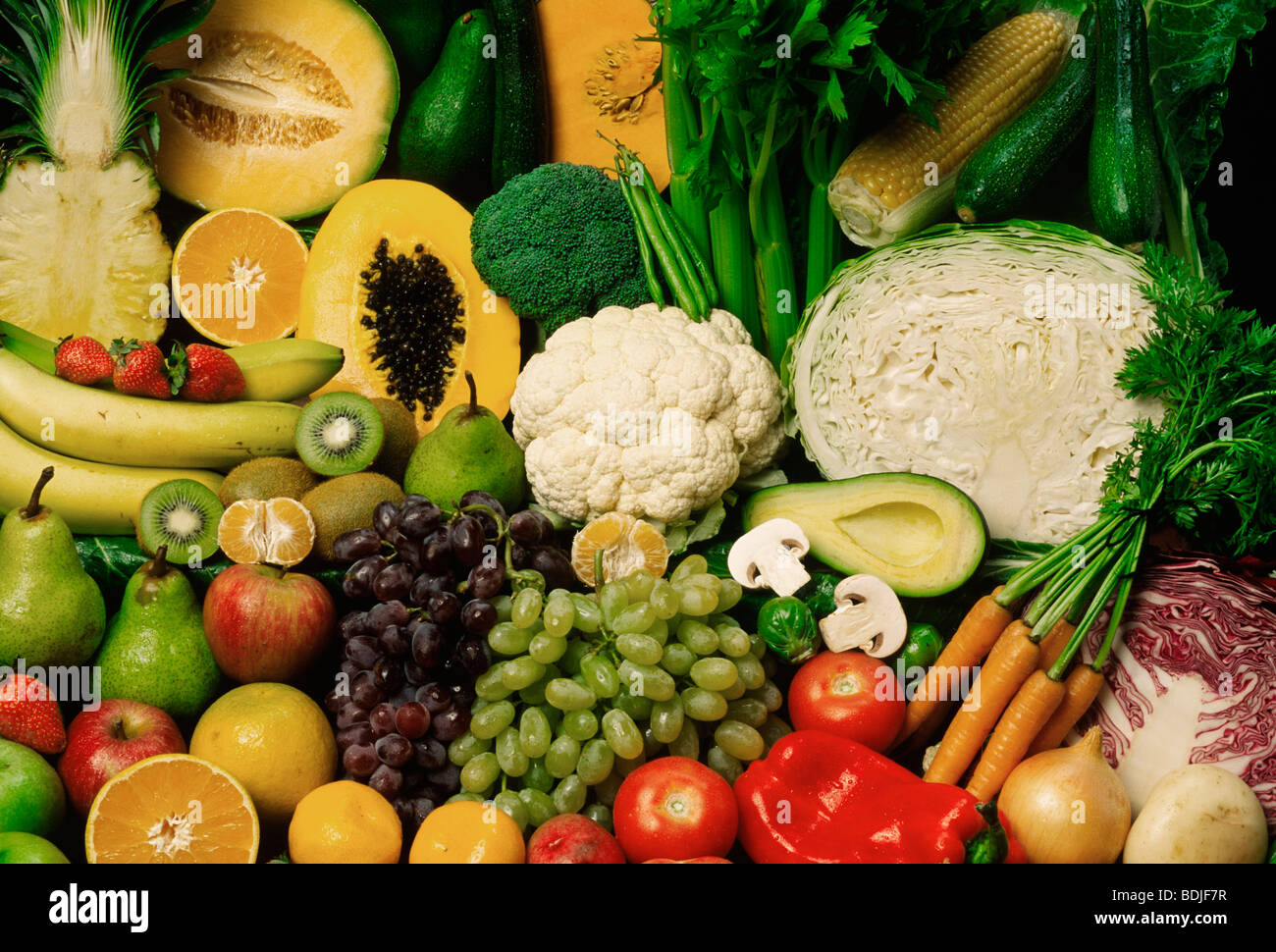 Variety of Fruit and Vegetables Stock Photo Alamy