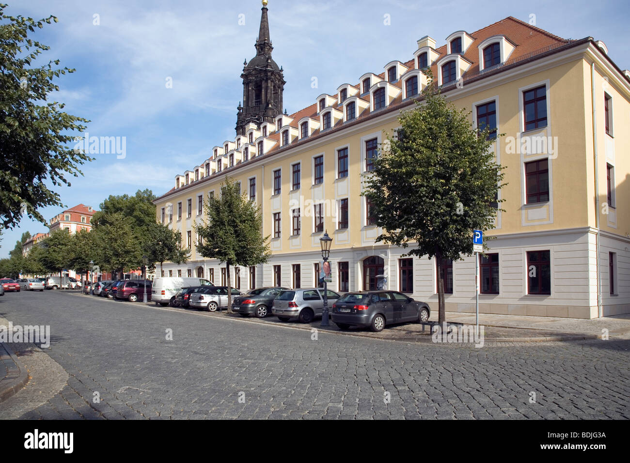 Koenigstrasse, Neustadt - Baroque housing, Dresden, Saxony, Germany Stock Photo