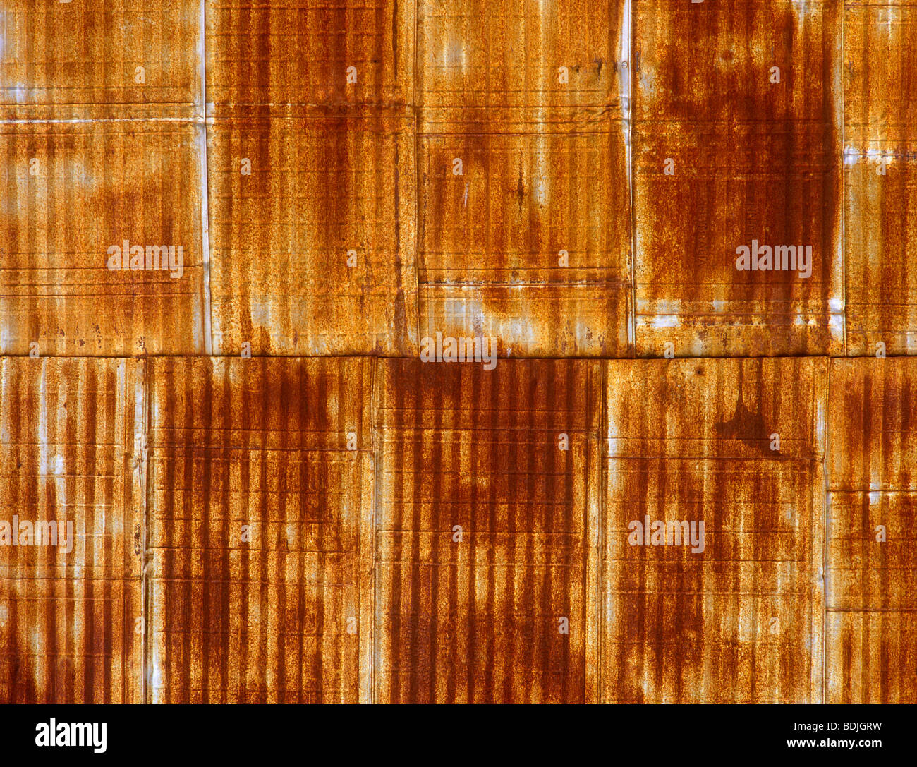Rusted Corrugated Iron Wall Stock Photo