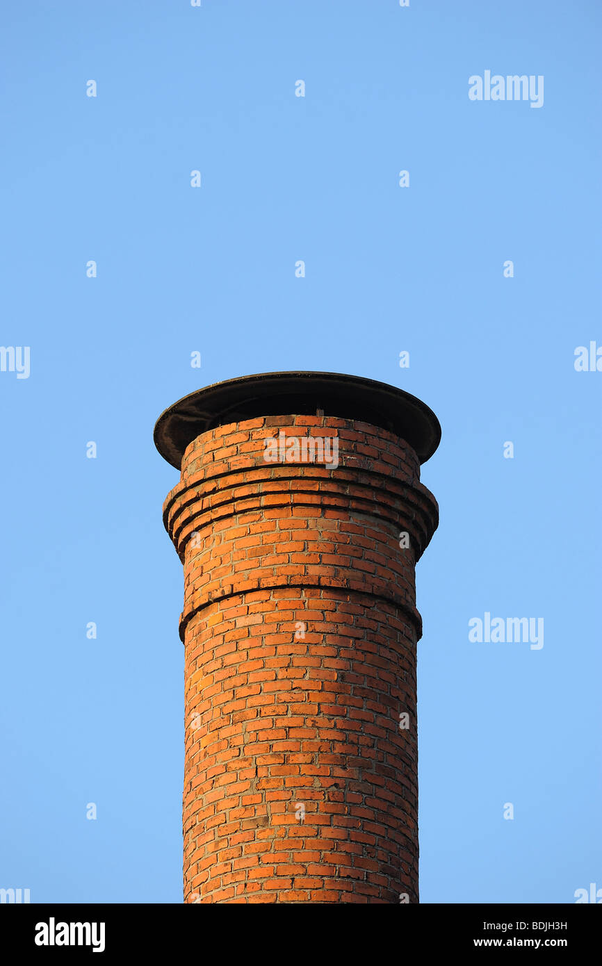 Brick Industrial Chimney Stock Photo