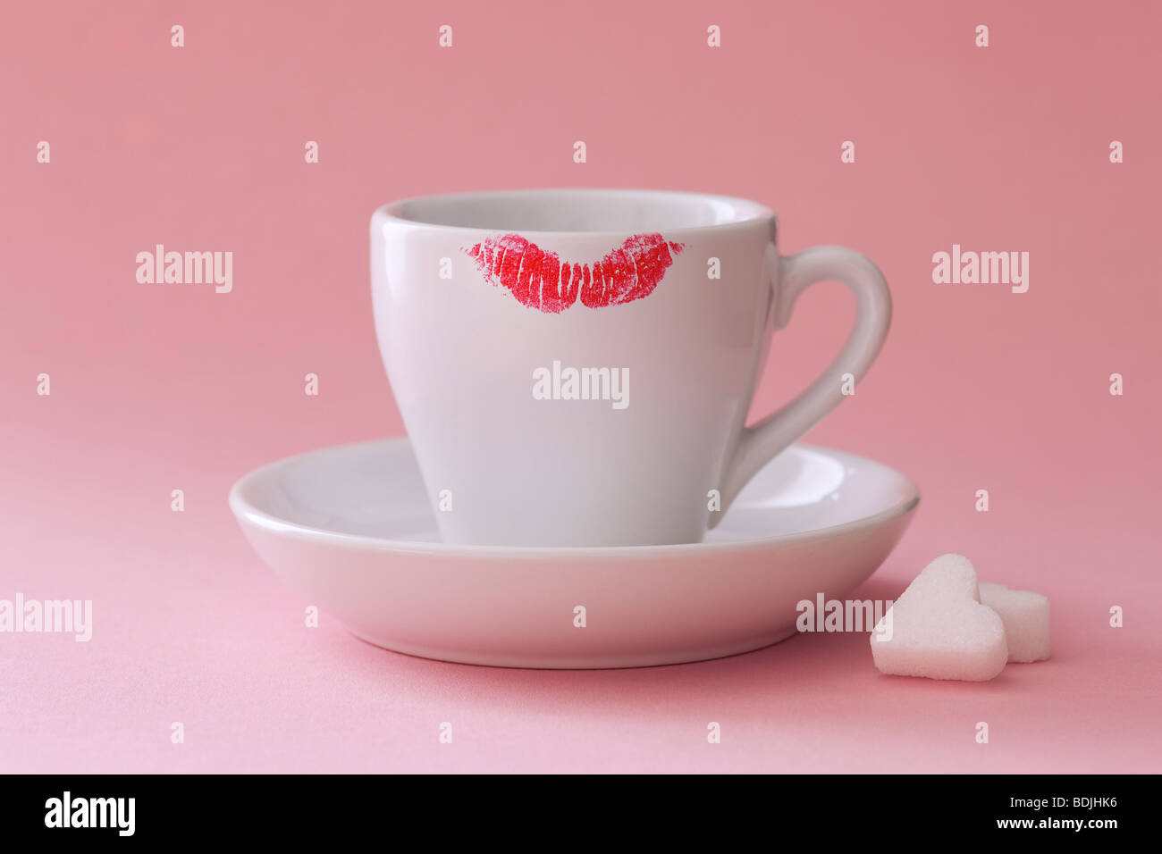 Coffee Cup with Lipstick Stock Photo Alamy