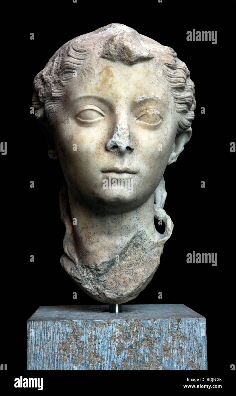 Portrait of a Roman woman, assimilated to the appearance of the empress Livia, early first century AD. Stock Photo