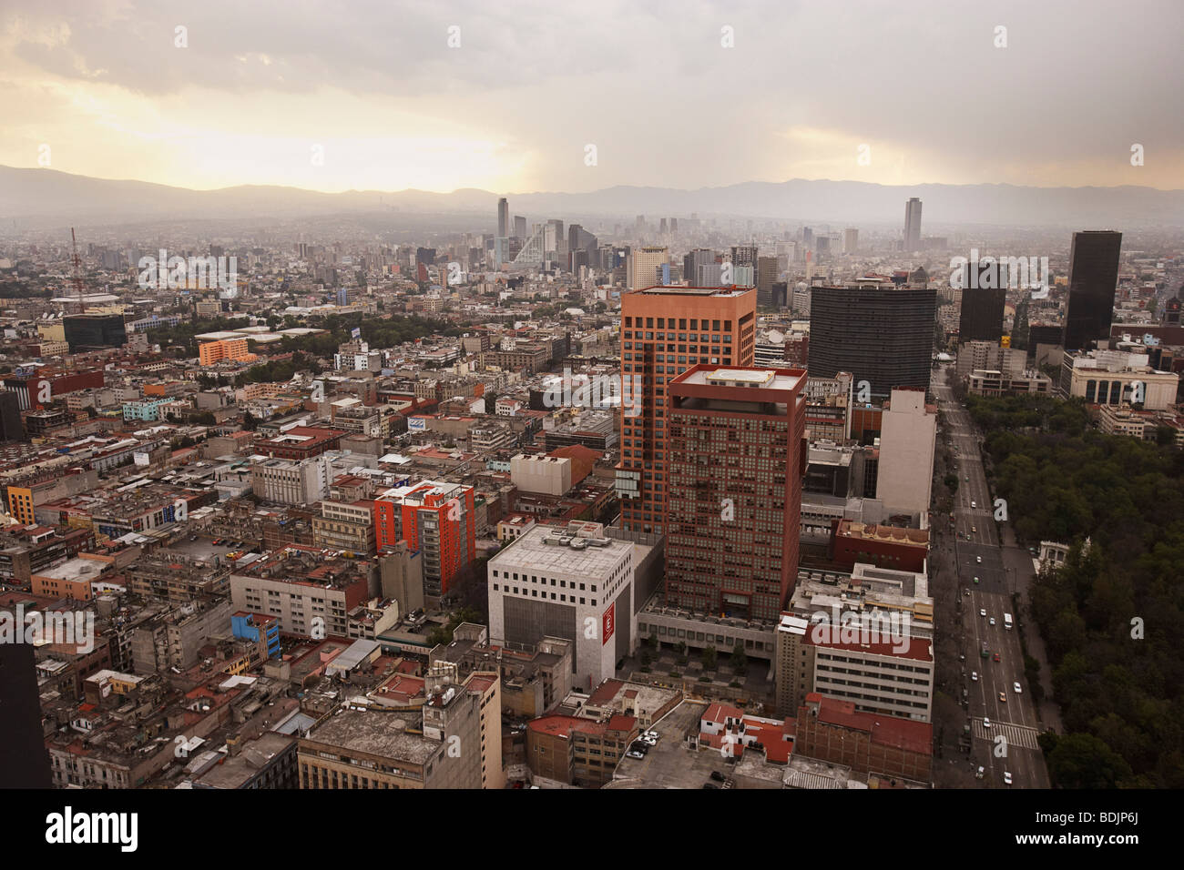 Aerial View of Downtown Mexico City, Mexico Stock Photo