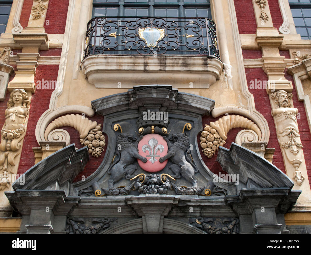 Ornamental city emblem facade Lille France Stock Photo