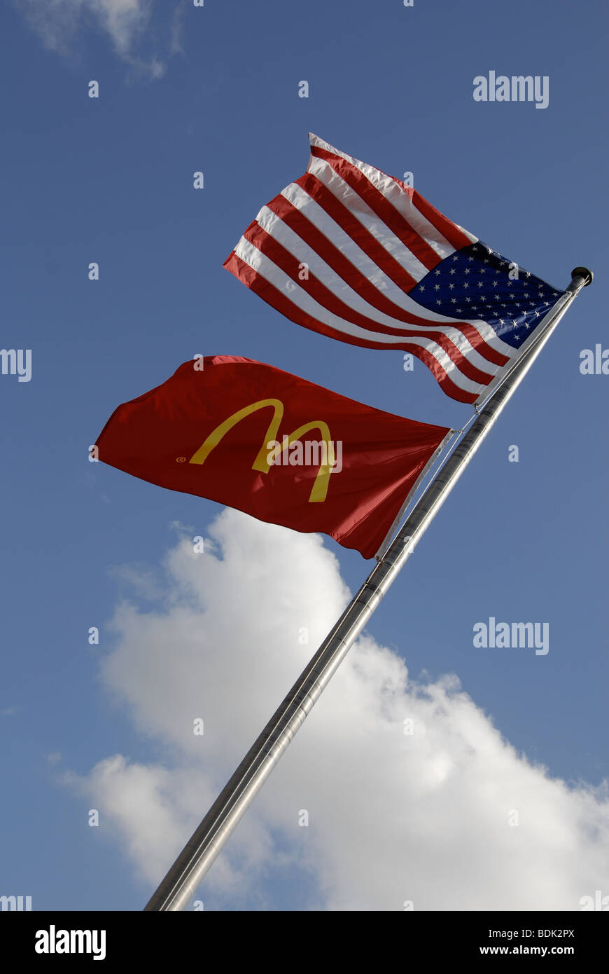 Flags, USA and McDonald’s Stock Photo - Alamy