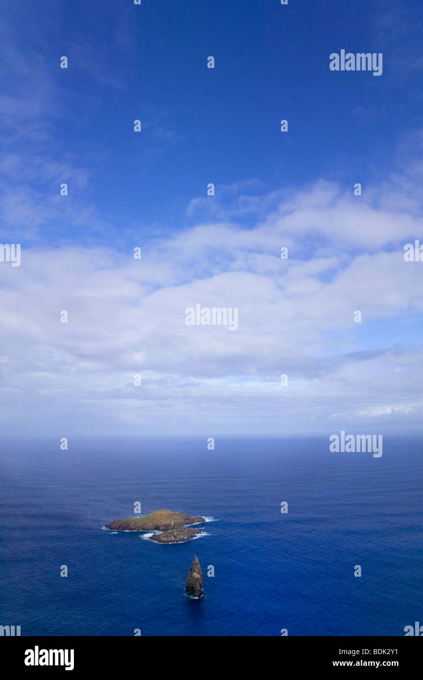Small Island in the ocean, Easter Island, Chile Stock Photo