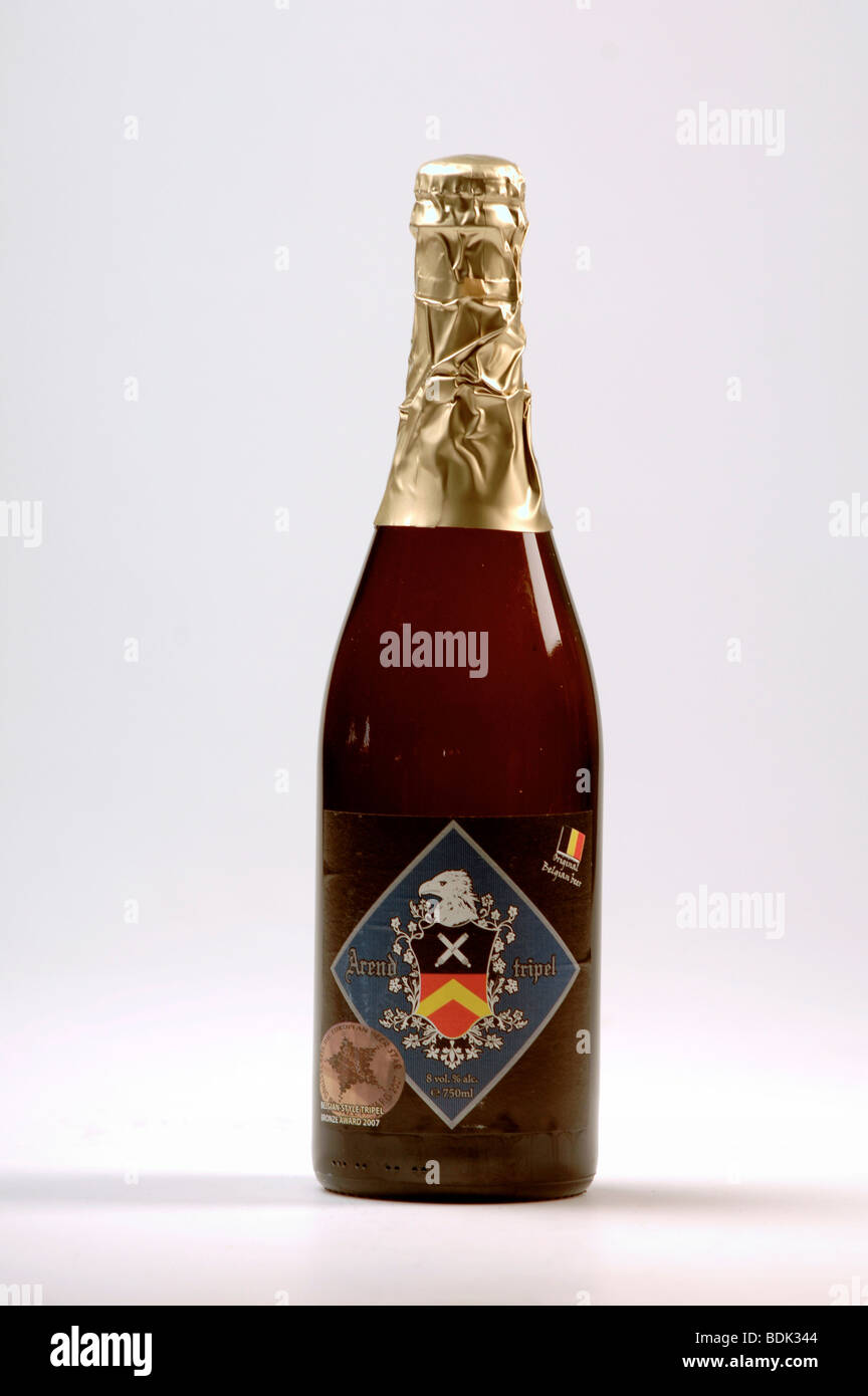 750ml bottle of Arend tripel Belgian beer. Stock Photo