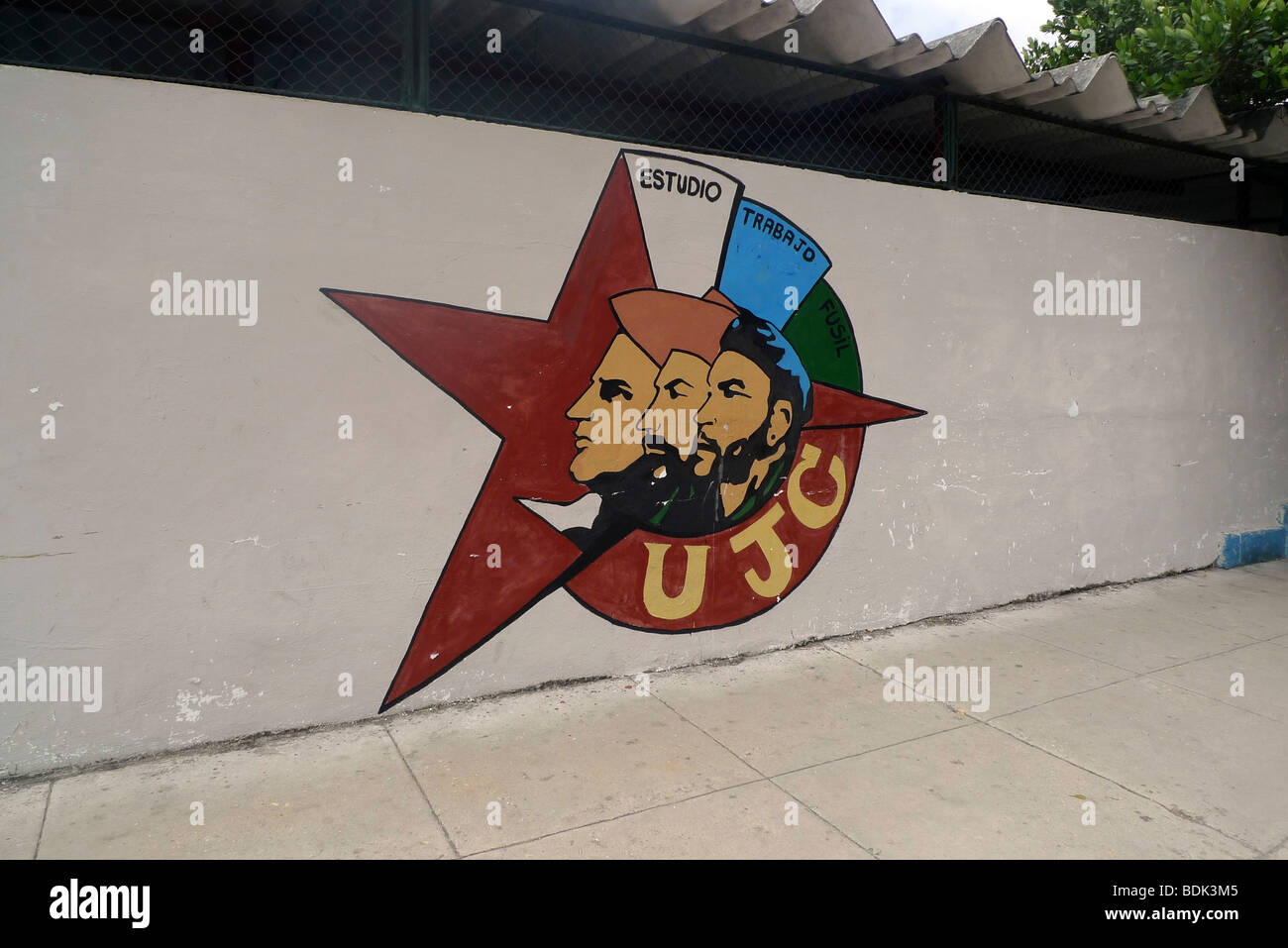 A pro-revolutionary mural in Havana, Cuba. Stock Photo