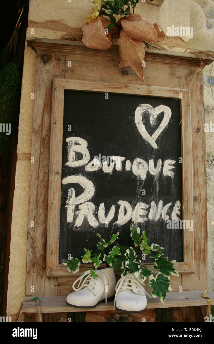Prudence perfumer shop in Beaumont du Perigord Stock Photo