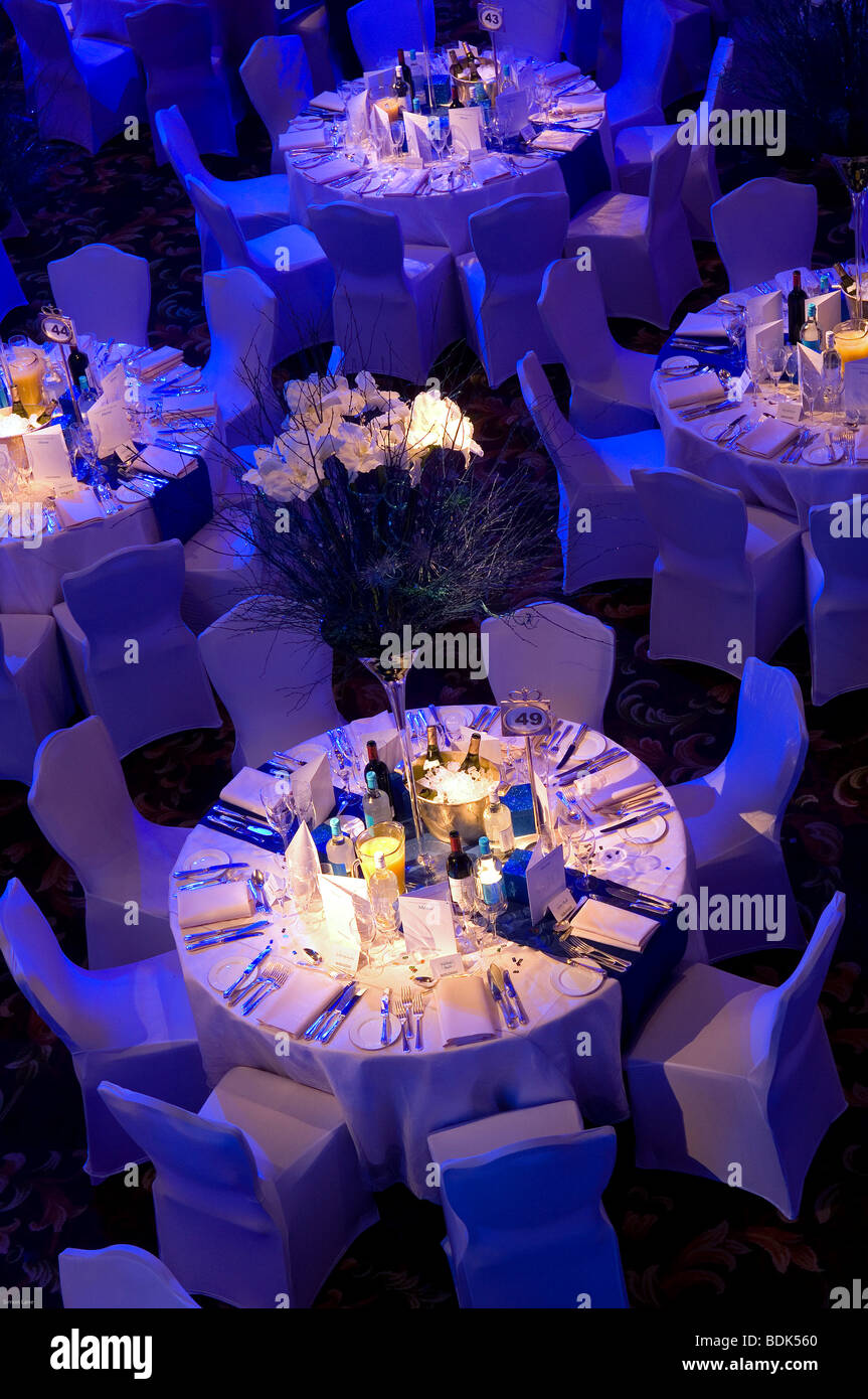 Event Table Setting And Chairs Stock Photo Alamy