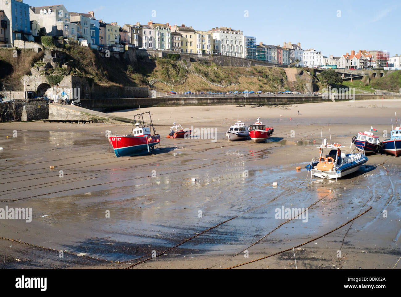 The harbour at Tenby, Dyfed Wales Stock Photo
