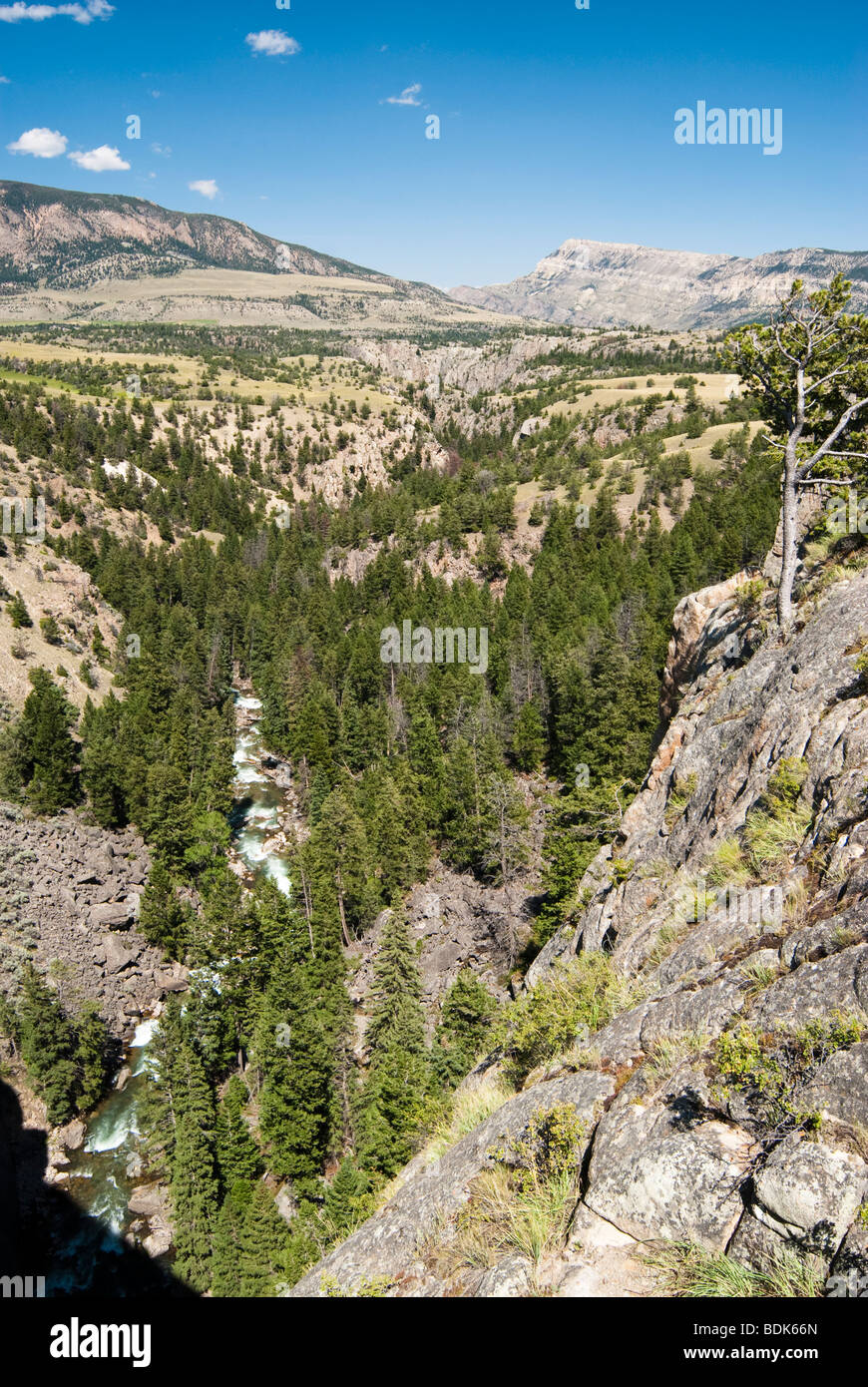 Sunlight Creek Gorge along the Chief Joseph Scenic Byway in Wyoming. Stock Photo