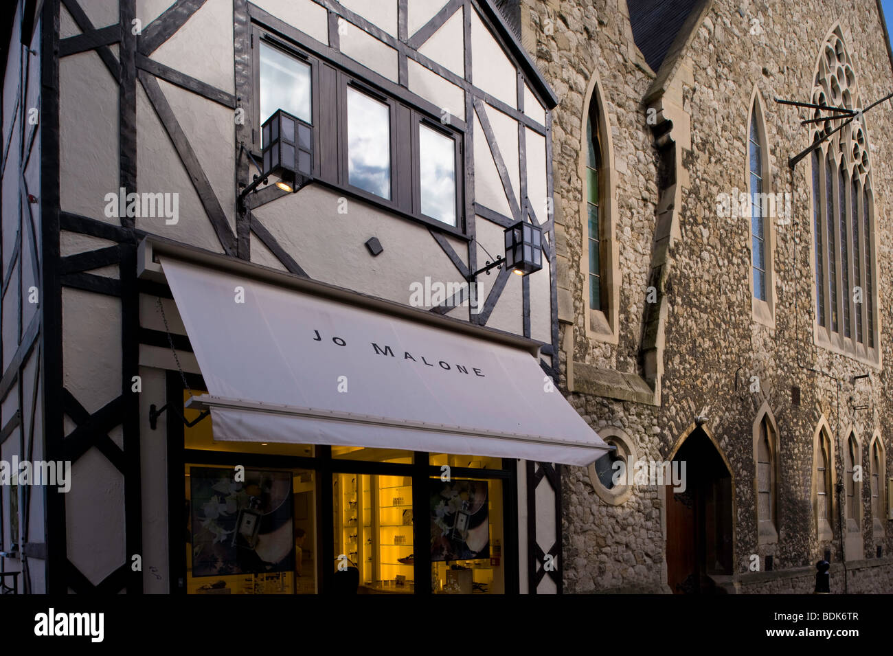 Shop by the church, Kingston upon Thames, Surrey, United Kingdom Stock