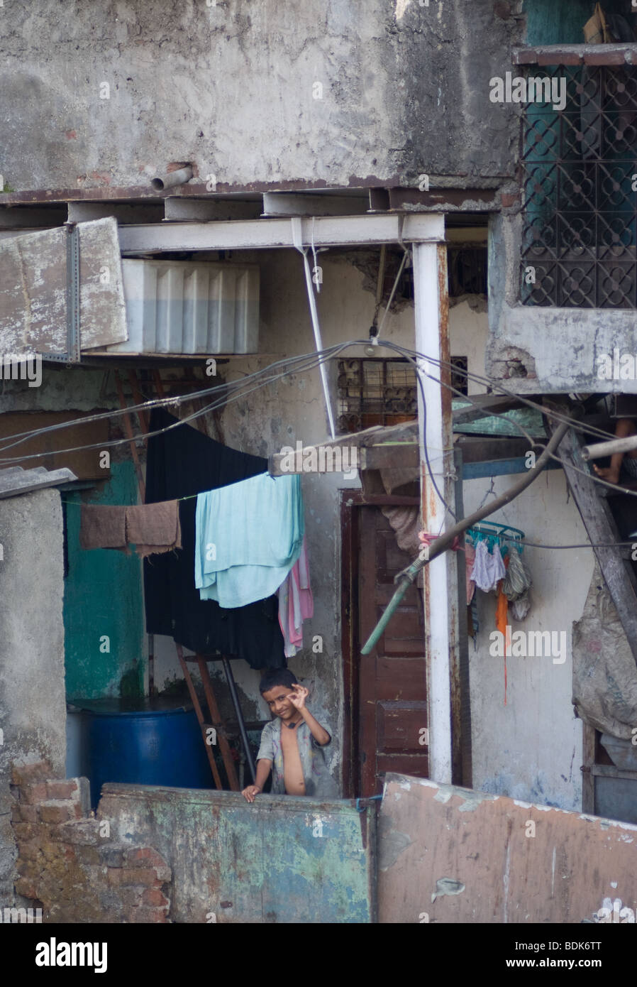 a child from the mumbai slums , Stock Photo