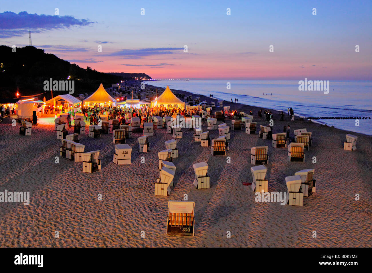 beach party, Heringsdorf, Usedom Island, Mecklenburg-Western Pomerania, Northern Germany Stock Photo