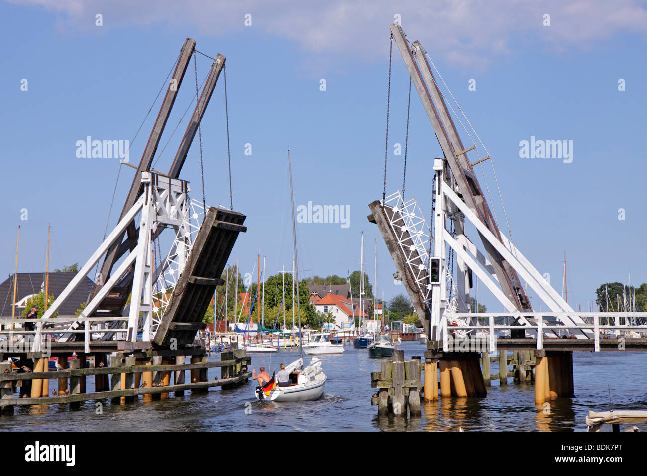 balance bridge, Wieck, Greifswald, Mecklenburg-Western Pomerania, Northern Germany Stock Photo