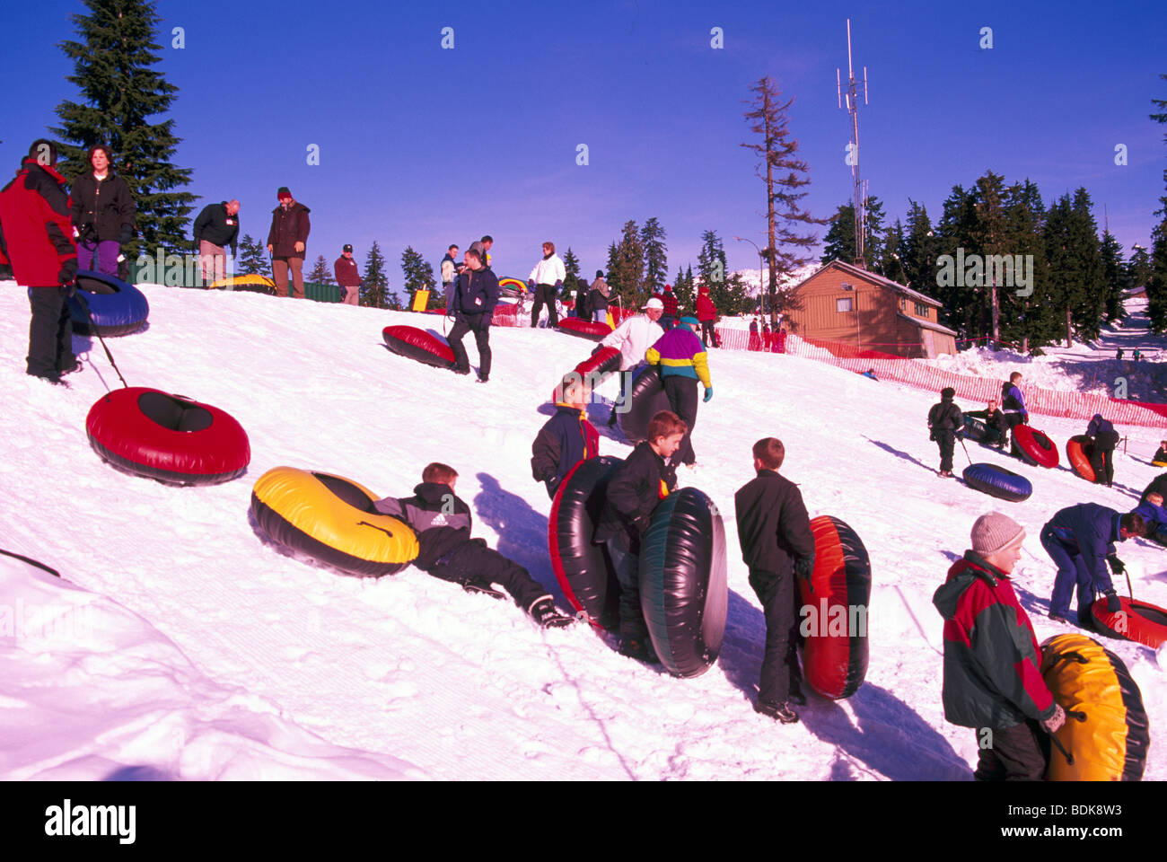 Children snow tubing in Mount Seymour Provincial Park in "Coast