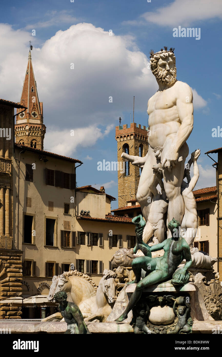 Fountain of Neptue, Piazza della Signoria, Florence, Italy Stock Photo