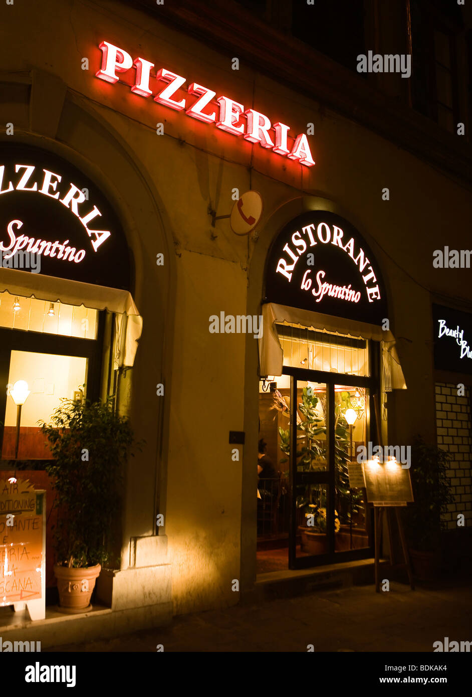 Pizzeria, Florence, Italy Stock Photo
