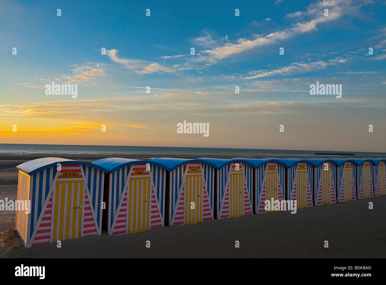 Beach huts at Dunkirk beach. Northern France Stock Photo Alamy