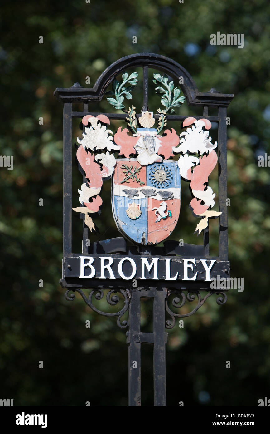 Village Sign, Bromley Kent UK Stock Photo - Alamy