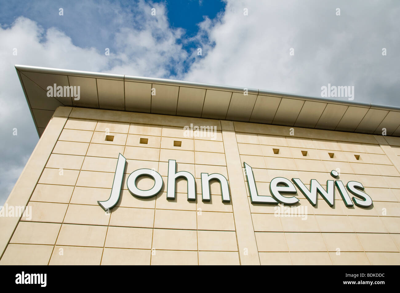 John Lewis store Contemporary panelled wall with retail logo / sign