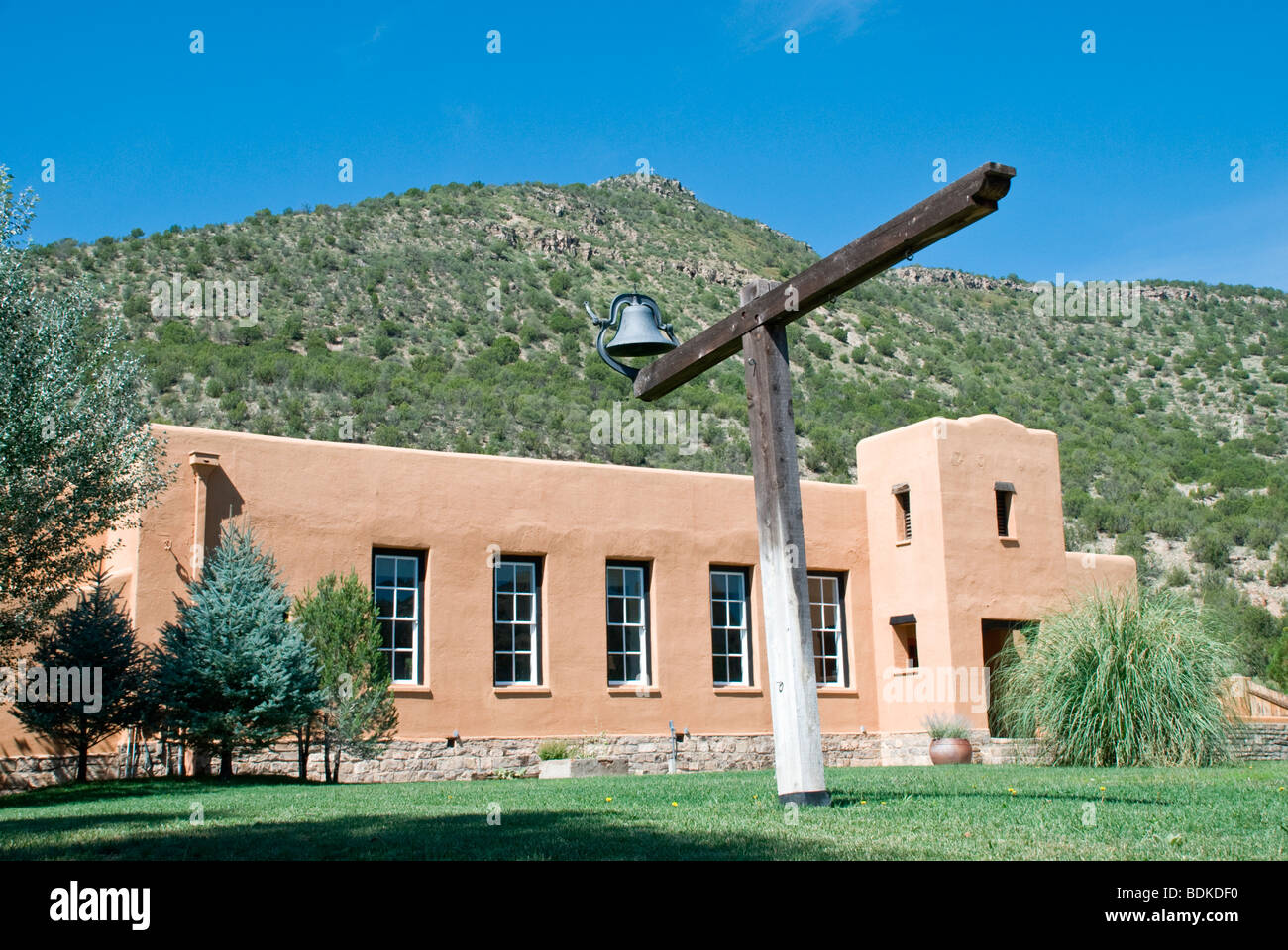 The old Lincoln school house in historic Lincoln, New Mexico Stock