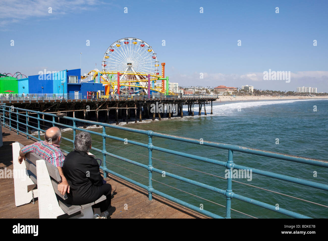 The pier on Santa Monica Beach in Los Angeles, California, USA Stock ...