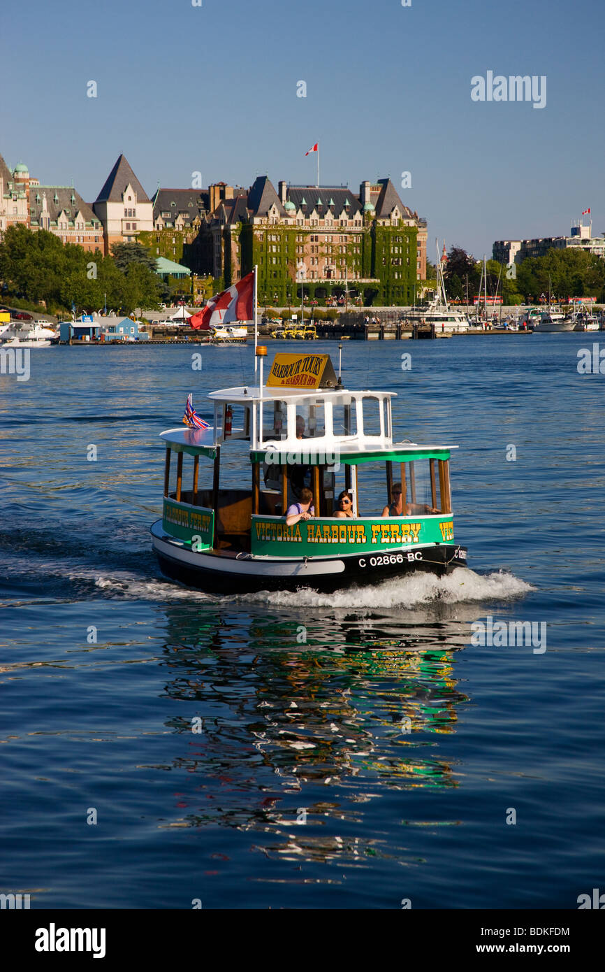 Harbor Ferry Boats in the Inner Harbour, Victoria, Vancouver Island, British Columbia, Canada. Stock Photo