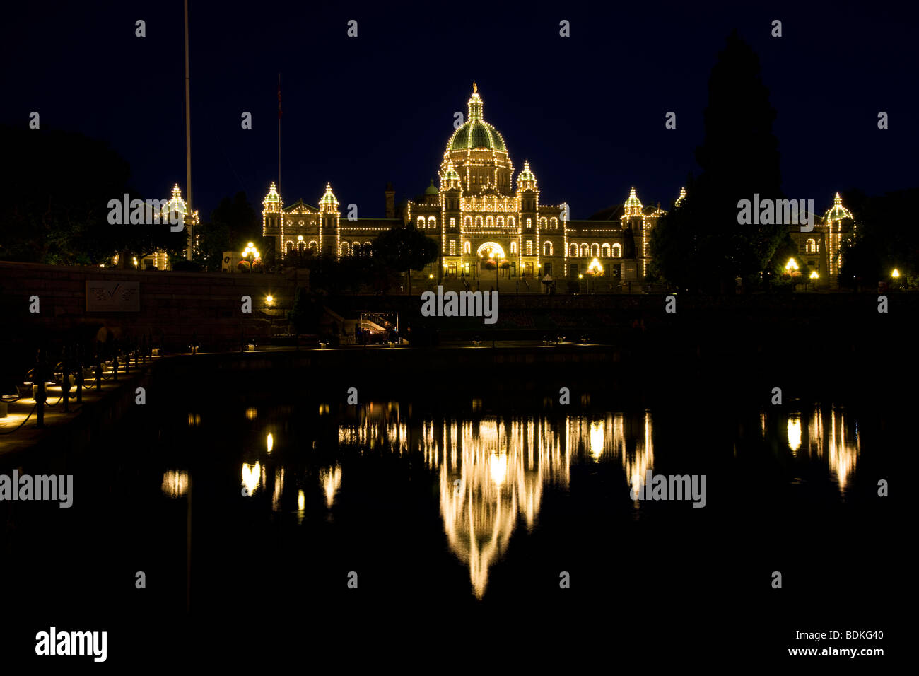 The Legislative or Parliament Buildings located on the Inner Harbour, Victoria, Vancouver Island, British Columbia, Canada. Stock Photo
