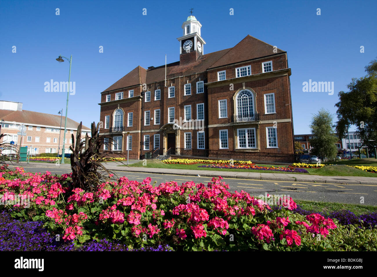 town hall civic building letchworth the worlds first garden city hertfordshire england uk gb Stock Photo