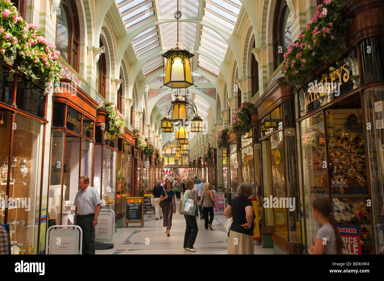The Royal arcade indoor shops in Norwich Norfolk Uk Stock Photo Alamy