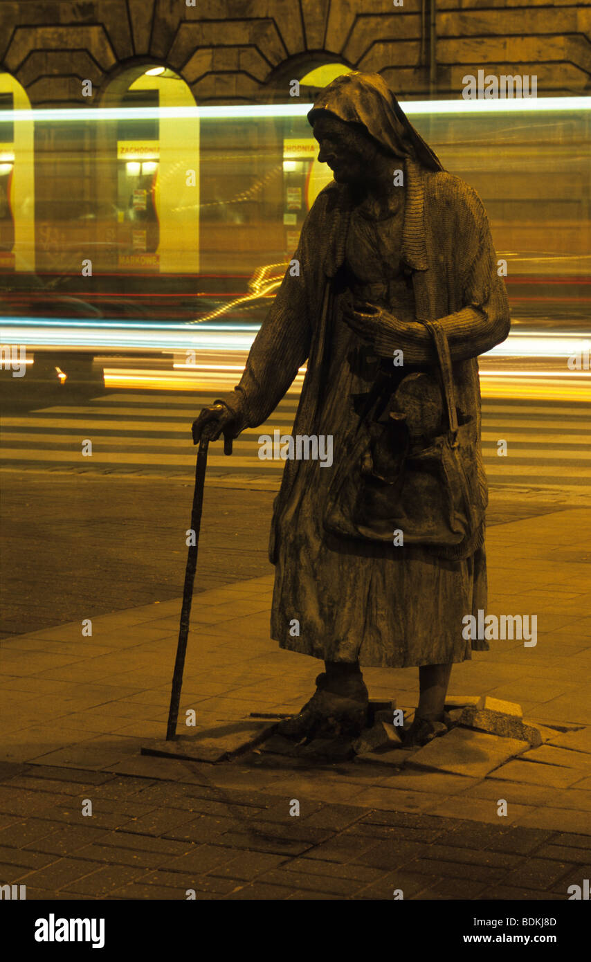 A nun, one of Anonymous Pedestrians statues by Jerzy Kalina, Wroclaw, Poland Stock Photo
