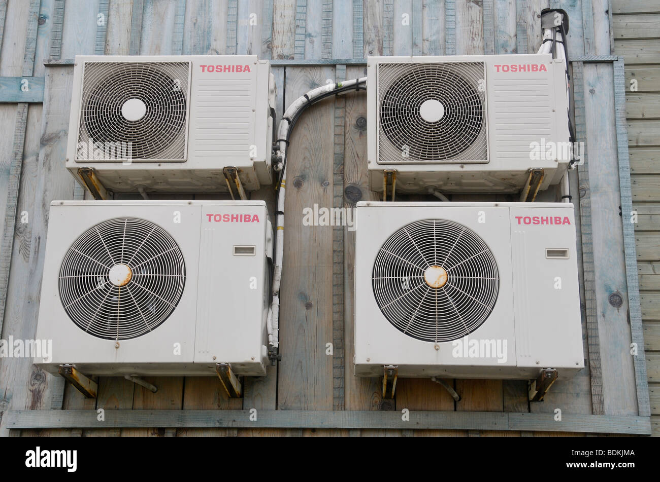 4 air conditioners Stock Photo
