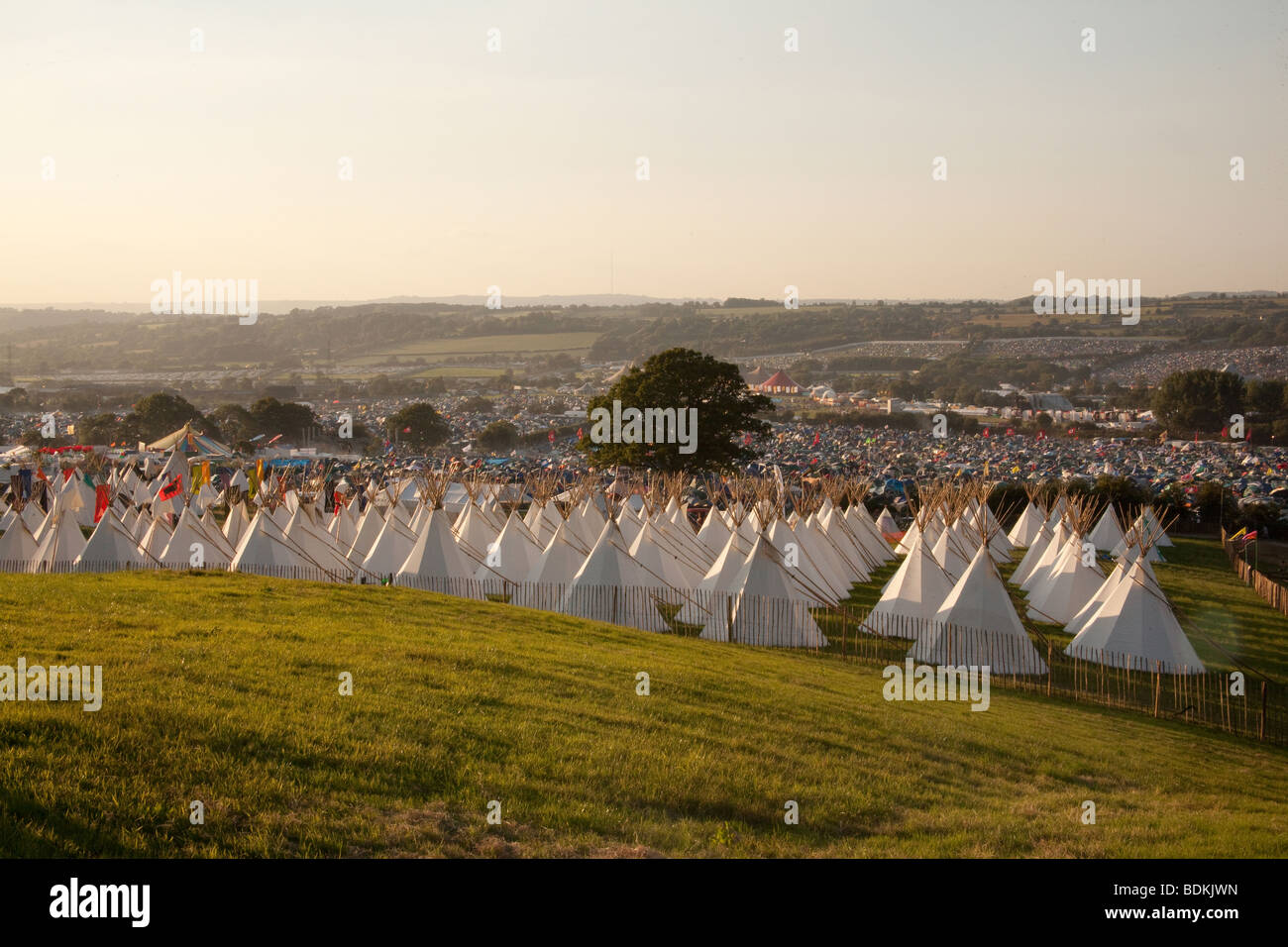 The Tipi Field at the Glastonbury Festival 2009 Stock Photo