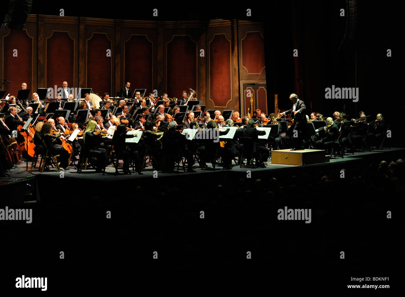 Zubin Mehta Conducting Israel Philharmonic Orchestra Stock Photo