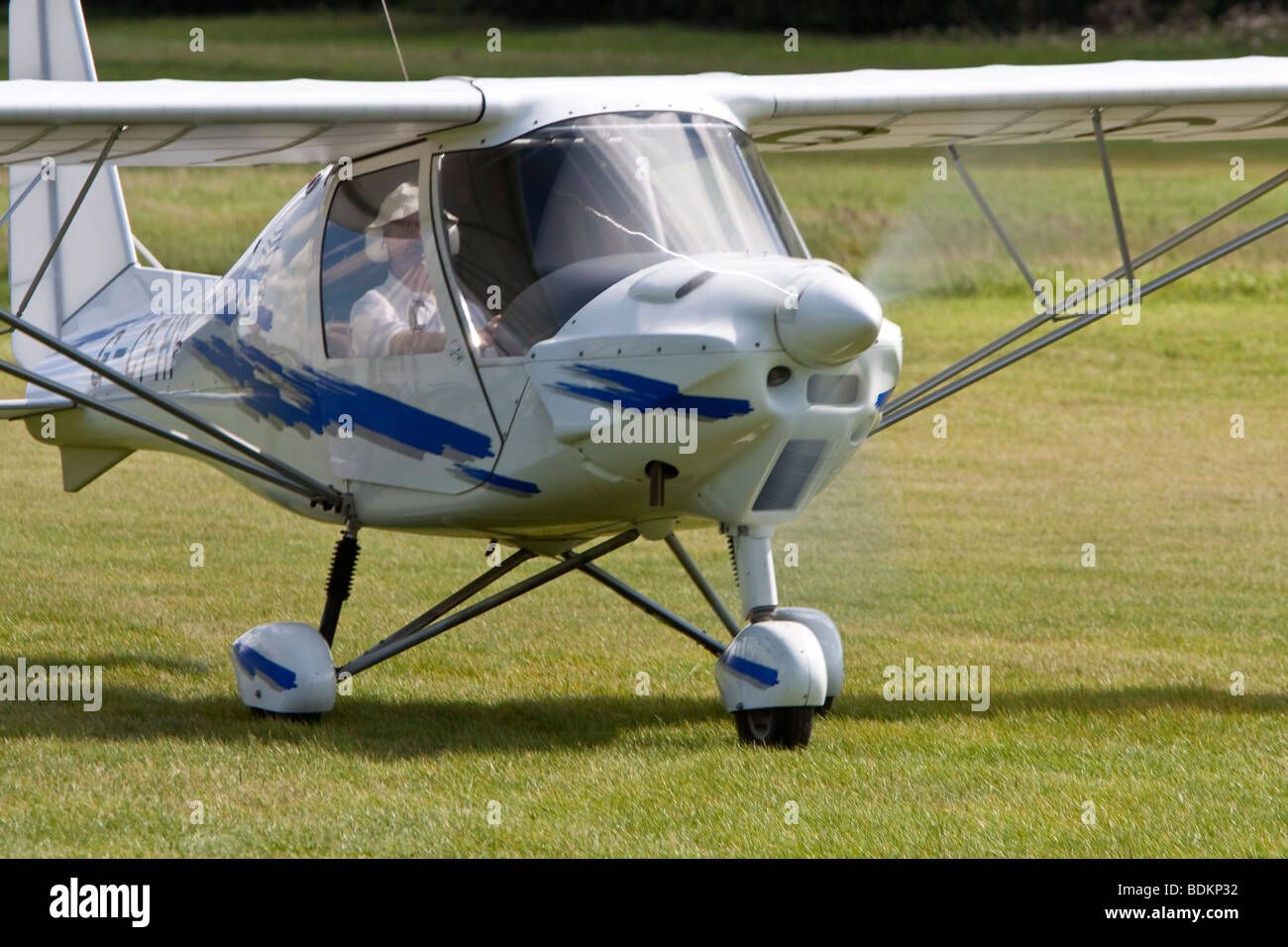 Ikarus C42 ultralight aircraft at a grass airfield in the UK Stock Photo -  Alamy