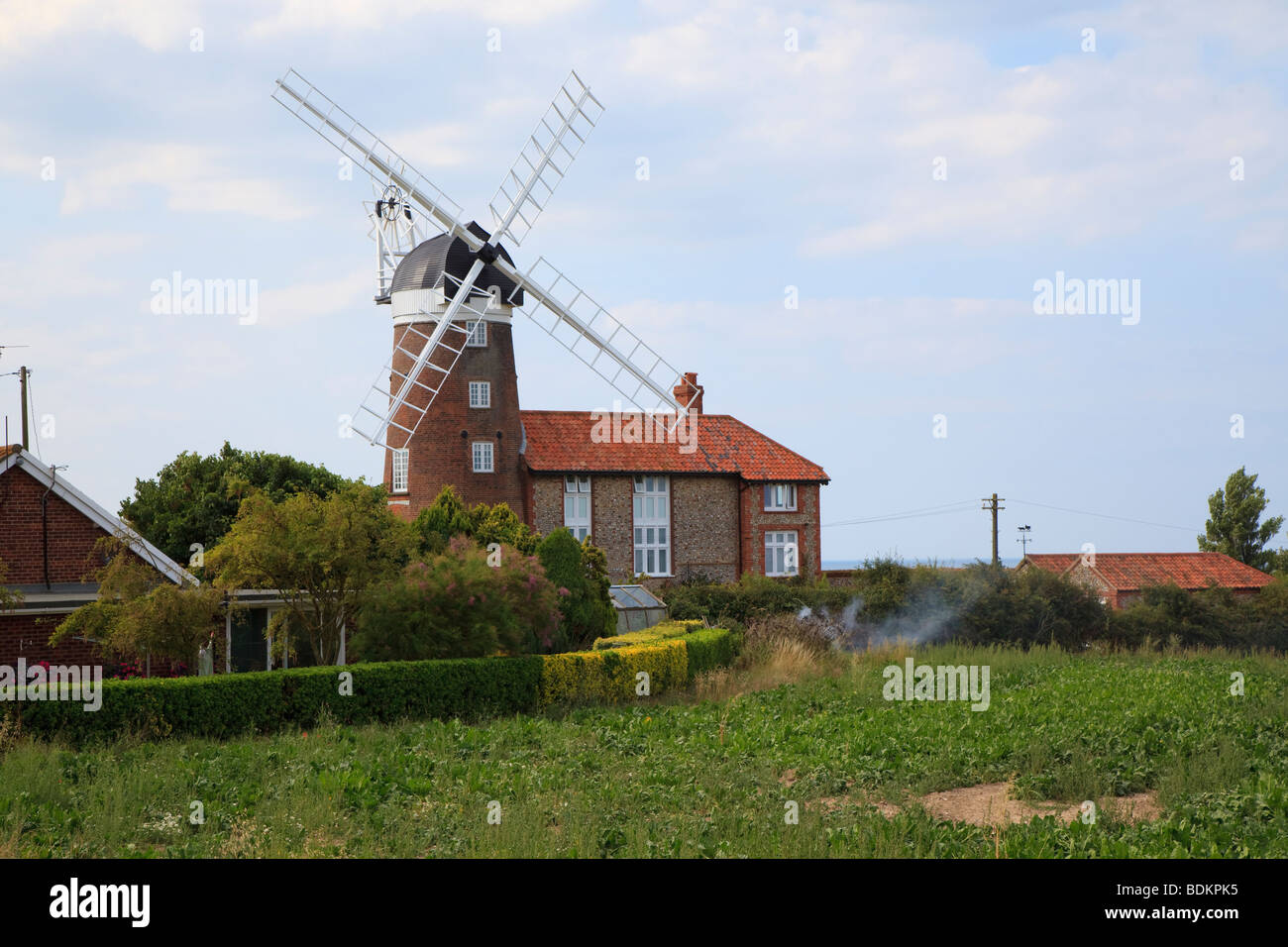 The watermill at Weybourne North Norfolk which has been converted to a private residence Stock Photo