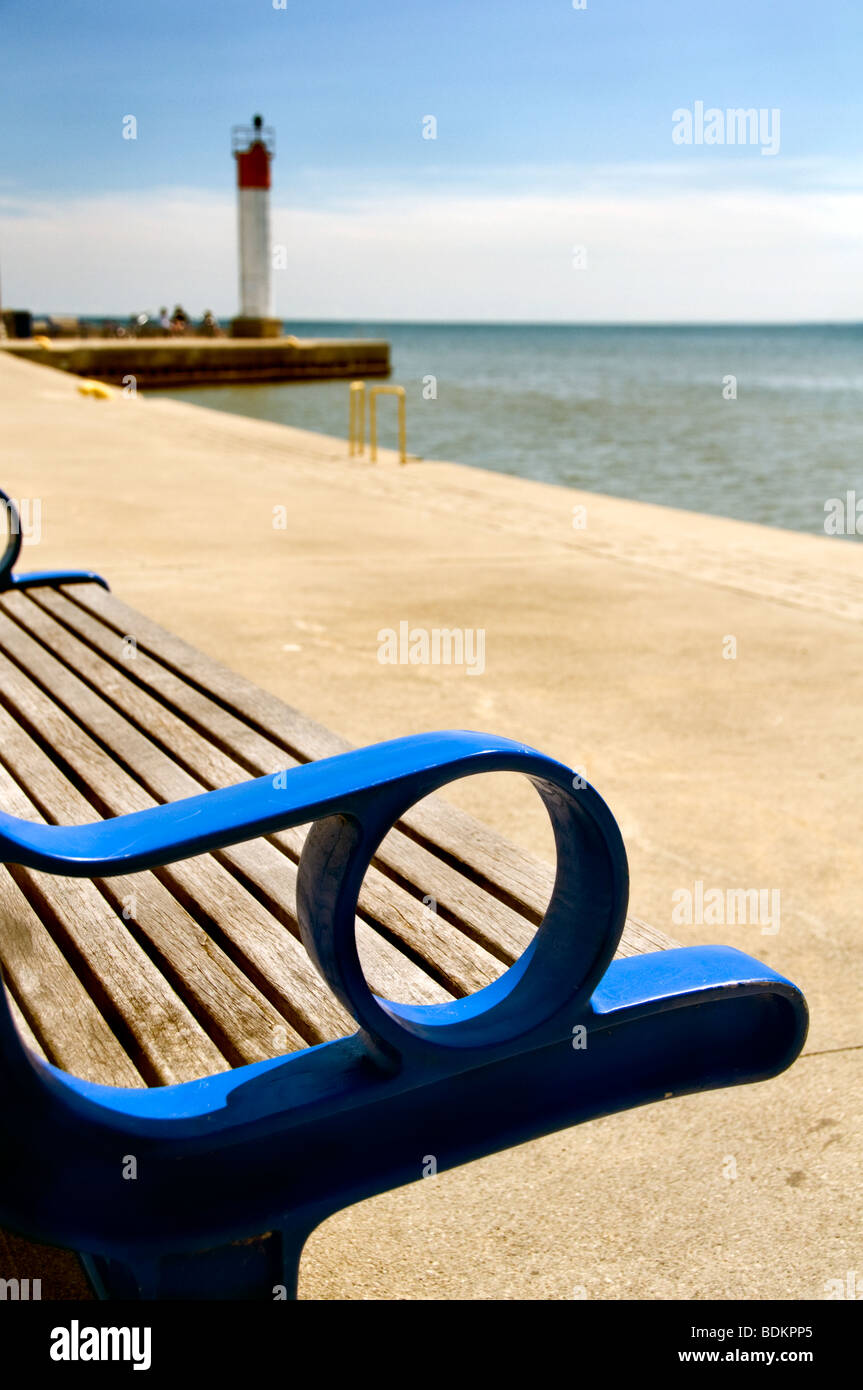 A view of Lake Ontario from a pier close to Oakville near Toronto in Canada Stock Photo