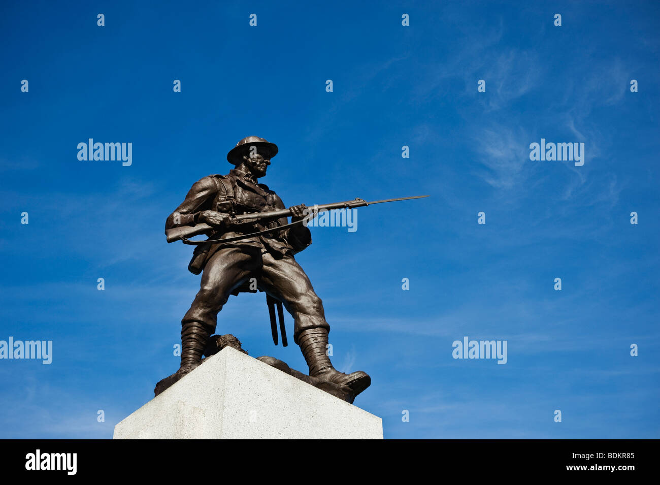 Statue of Soldier on war memorial, Victoria, British Columbia, Canada Stock Photo