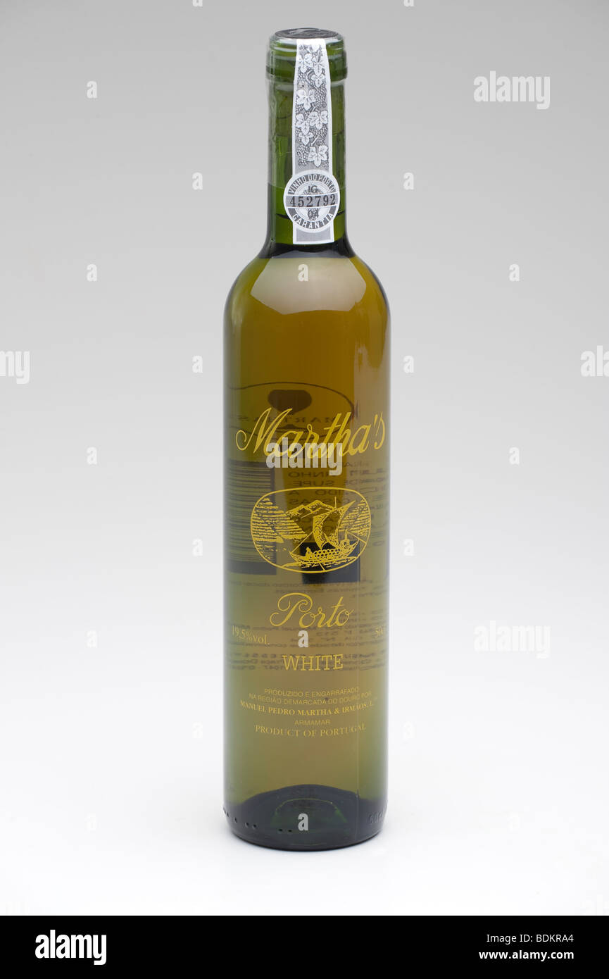 Bottle of Martha's white Portuguese port Stock Photo